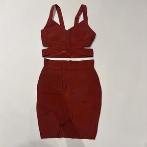Chic Rust Women's Two Piece Bandage Set